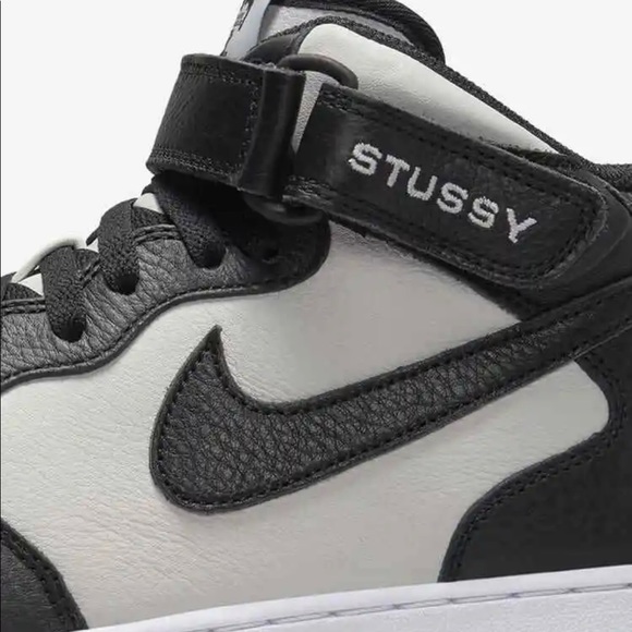 Nike x Stussy Air Force 1 '07 Mid Black White DJ7840-002 Men's Sizes - Picture 5 of 9